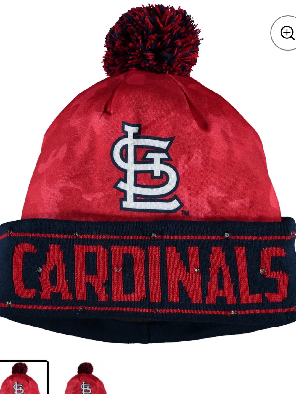 NWT Foco St. Louis Cardinals Red & Navy Pom Beanie